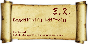 Bogdánffy Károly névjegykártya