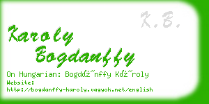 karoly bogdanffy business card